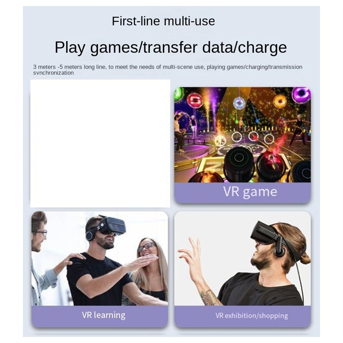 Pc Gaming Vr Headset - 16FTLink Cable for Quest2/3,High Speed Data