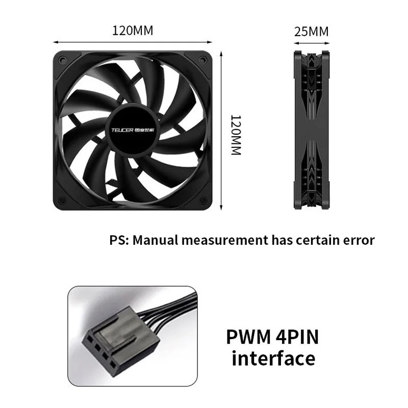 Teucer 12cm Chassis Fan PWM Co - огляд і ціна Pc Water Cooling