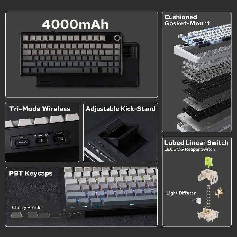 AULA F75 Max Mechanical Keyboa - огляд і ціна Pc Gaming Keyboards