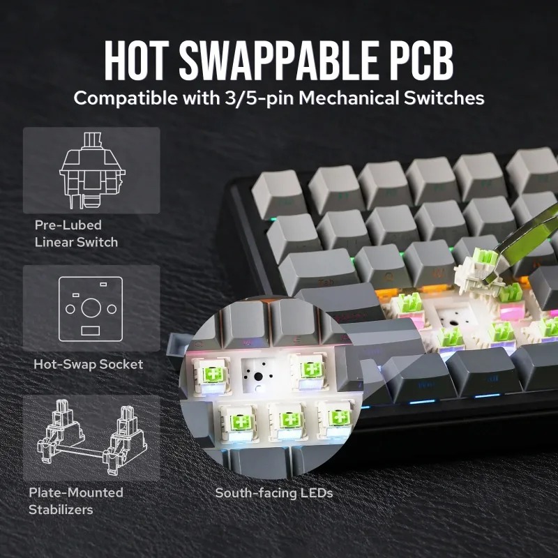 AULA F75 Max Mechanical Keyboa - огляд і ціна Pc Gaming Keyboards