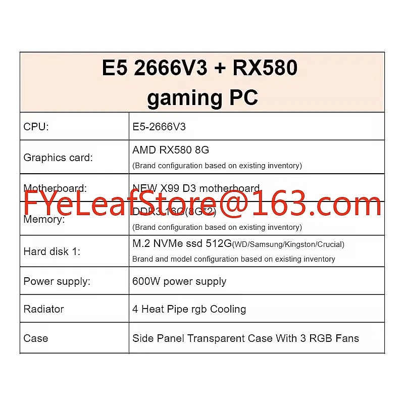 E5 2666V3 RX580 Gaming PC Desk - огляд і ціна Pc Gaming Prebuilt