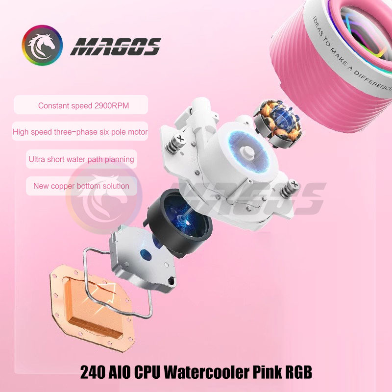240 AIO CPU Watercooler Pink R - огляд і ціна Pc Water Cooling